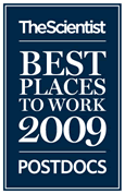 Best Place to Work for Postdocs, 2009